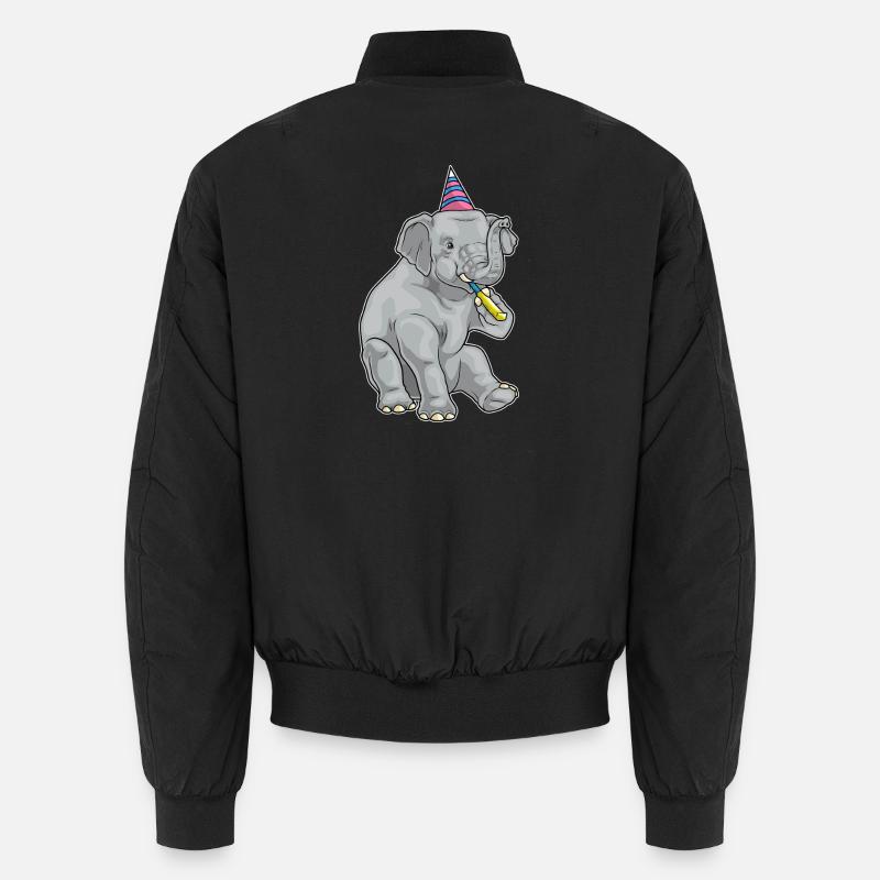 Elefant Geburtstag Tröte Unisex Bomberjacke