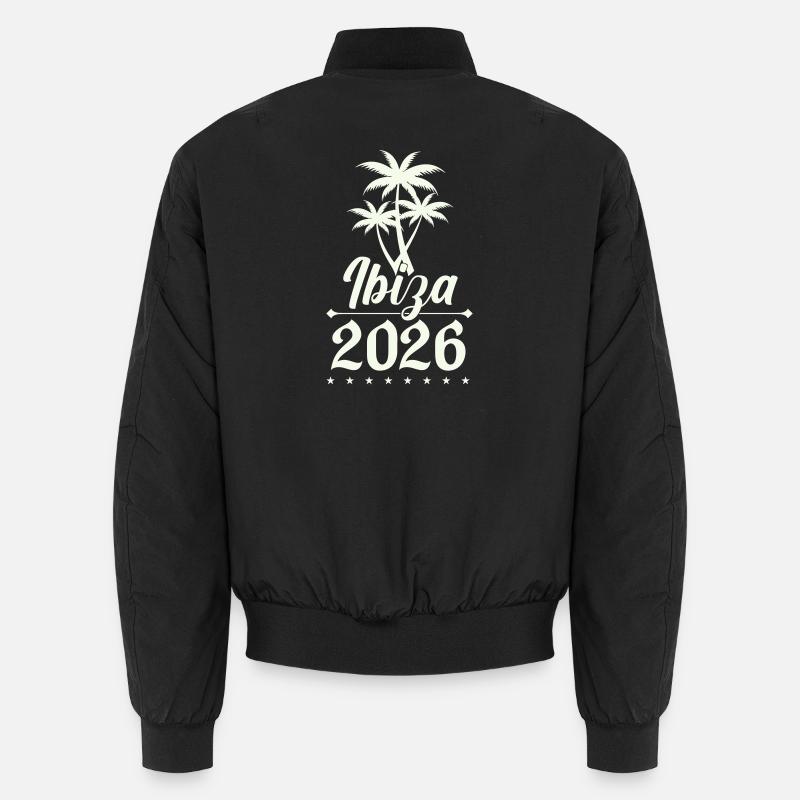 Ibiza 2026 Palmen Silhouette - Unisex Bomberjacke - Schwarz