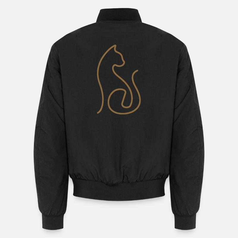 Katze Linienkunst Katzen Design Unisex Bomberjacke