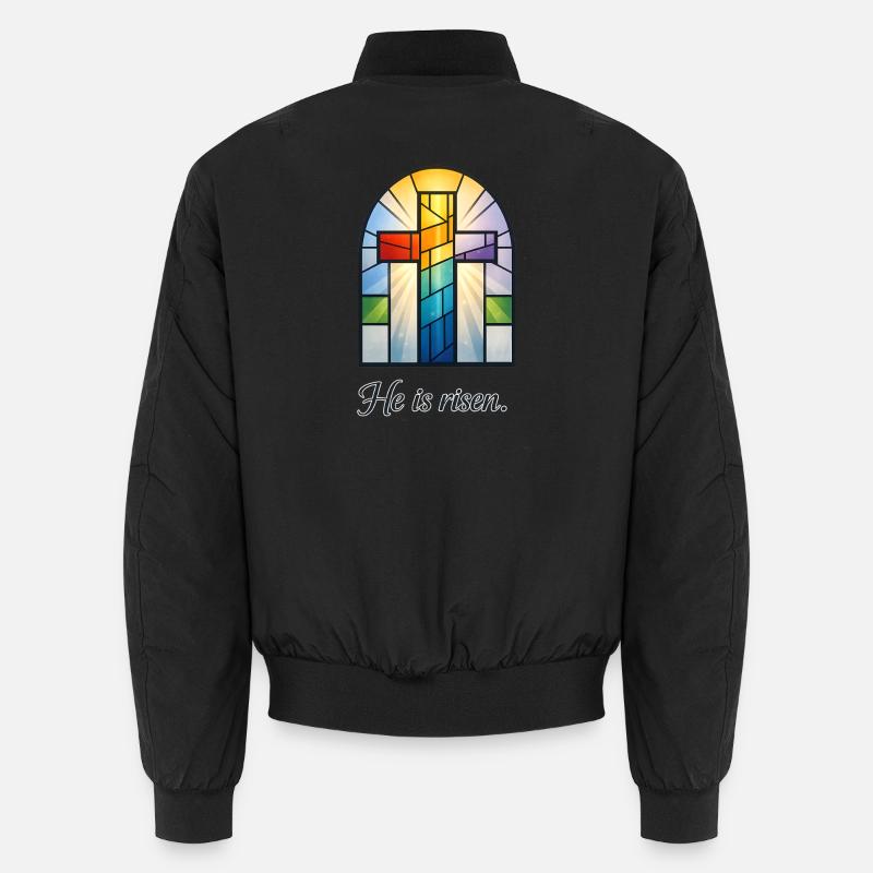 He Is Risen - Unisex Bomberjacke - Schwarz