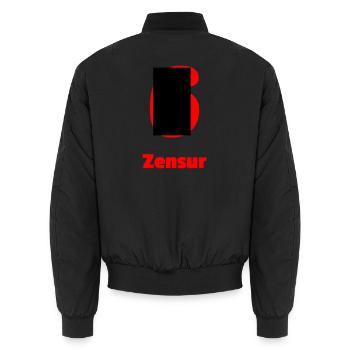 Zensur - Unisex Bomberjacke - Schwarz - Hinten - AI Model Male 185 light (185cm)