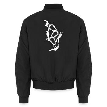 Climbing rope climbing - Unisex Bomber Jacket - black - Back - AI Model Male 185 light (185cm)