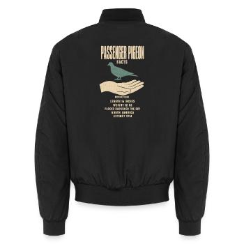 Passenger Pigeon Fakten Eiszeit Größenvergleich - Unisex Bomberjacke - Schwarz - Hinten - AI Model Male 185 light (185cm)