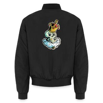 Der königliche Schädel - Unisex Bomberjacke - Schwarz - Hinten - AI Model Male 185 light (185cm)