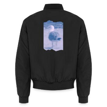 Wattvogel Foto Möwe Maritimes Geschenk - Unisex Bomberjacke - Schwarz - Hinten - AI Model Male 185 light (185cm)