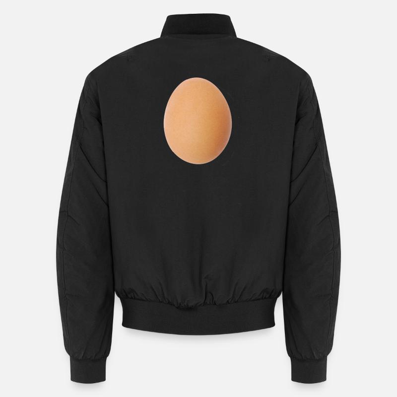 Egg Brown Pattern Nature Motif - Unisex Bomber Jacket - black