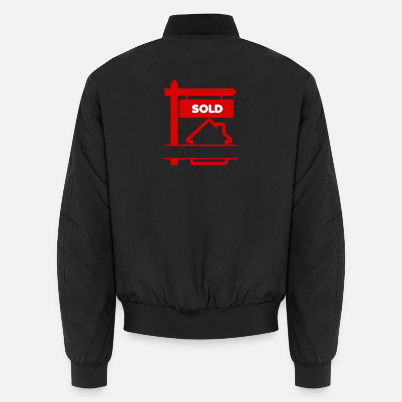 Rotes Logo-Schild verkauft - Unisex Bomberjacke - Schwarz