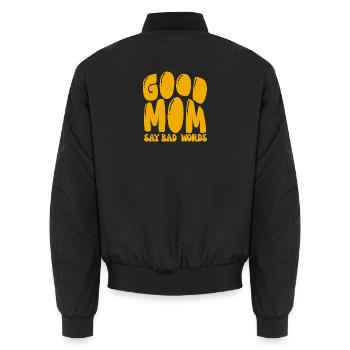 La bonne maman dit des gros mots - Bomber unisexe - noir - Dos - AI Model Male 185 light (185cm)