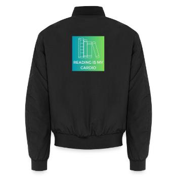 Reading is my cardio - Unisex Bomber Jacket - black - Back - AI Model Male 185 light (185cm)