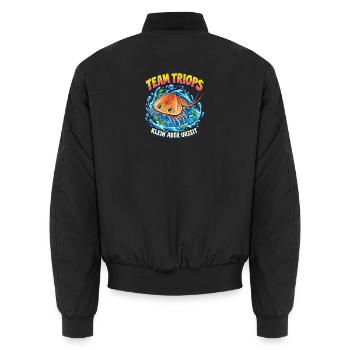 Team Triops – Klein aber Urzeit - Unisex Bomberjacke - Schwarz - Hinten - AI Model Male 185 light (185cm)