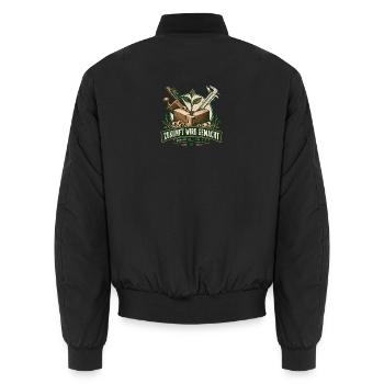 Zukunft Wird Gemacht – Grünes Handwerk - Unisex Bomberjacke - Schwarz - Hinten - AI Model Male 185 light (185cm)