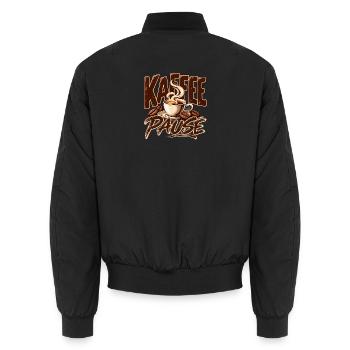 Kaffee Pause Schöne Geschenkidee für den Büro - Unisex Bomberjacke - Schwarz - Hinten - AI Model Male 185 light (185cm)