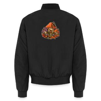 Pilzdorf - Unisex Bomberjacke - Schwarz - Hinten - AI Model Male 185 light (185cm)