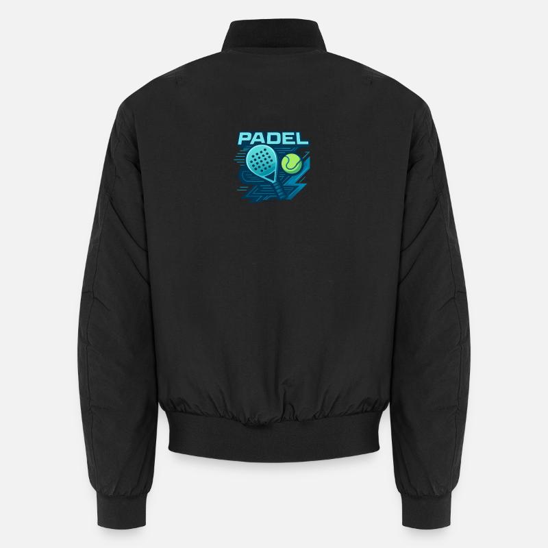 Padel Logo Schläger Ball Dynamik Unisex Bomberjacke