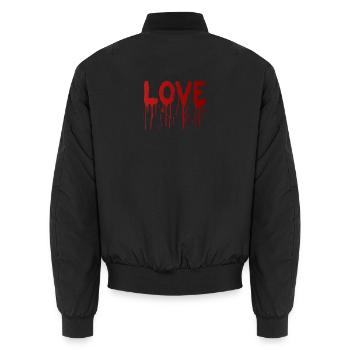 Love with Ink Drops - Unisex Bomber Jacket - black - Back - AI Model Male 185 light (185cm)