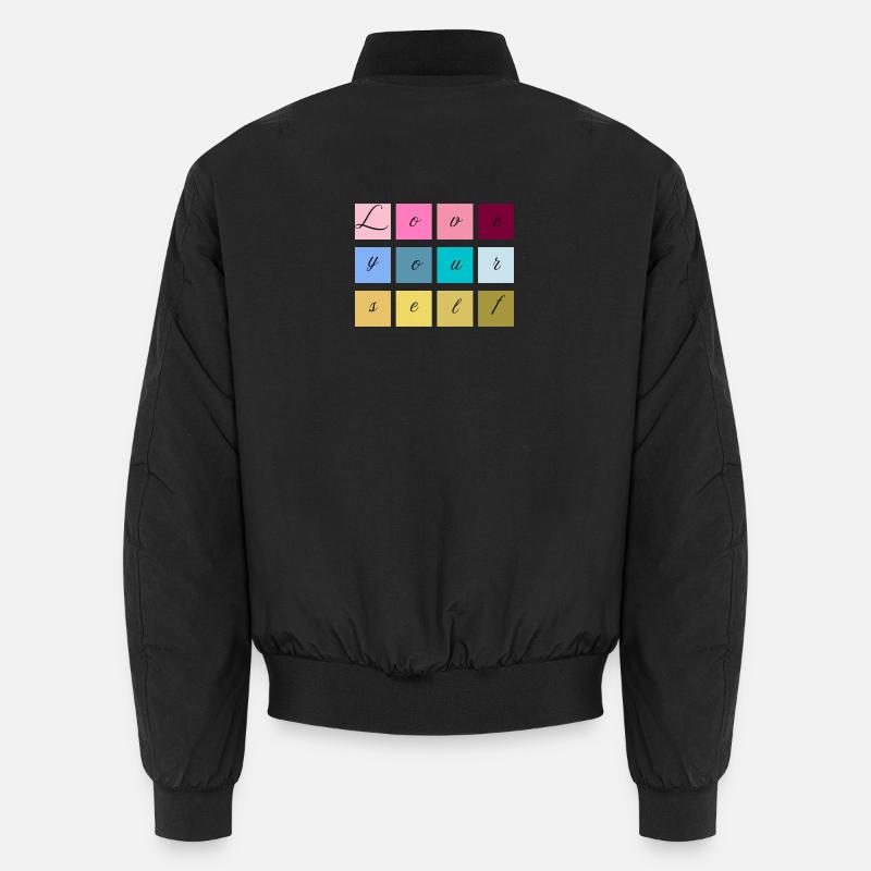 Love Yourself Lettering Pastel Unisex Bomber Jacket