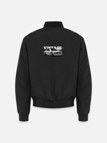 Vintage 70s Car Graphics - Unisex Bomber Jacket - black