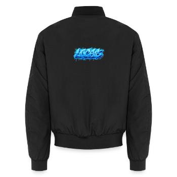Graffiti LUCAS Name Gift Ideal Printable - Unisex Bomber Jacket - black - Back - AI Model Male 185 light (185cm)