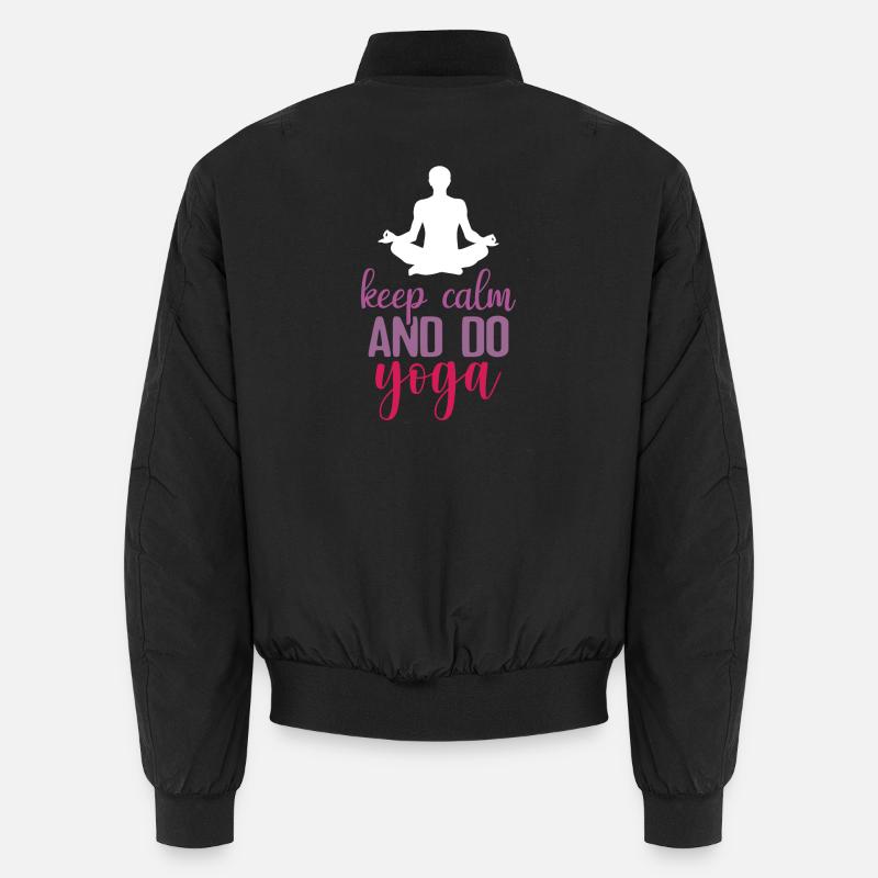 Keep Calm and Do Yoga - Unisex Bomber Jacket - black