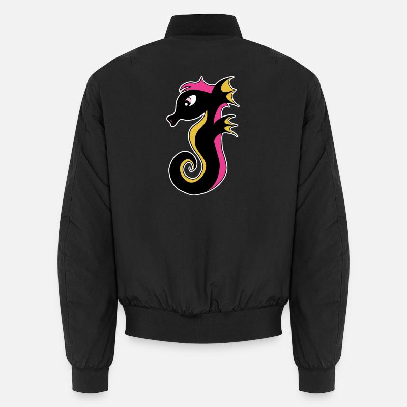 Hippocampe néon en fleurs Bomber unisexe