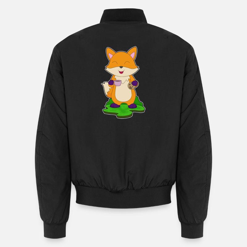Fuchs Kaffee Cookie - Unisex Bomberjacke - Schwarz