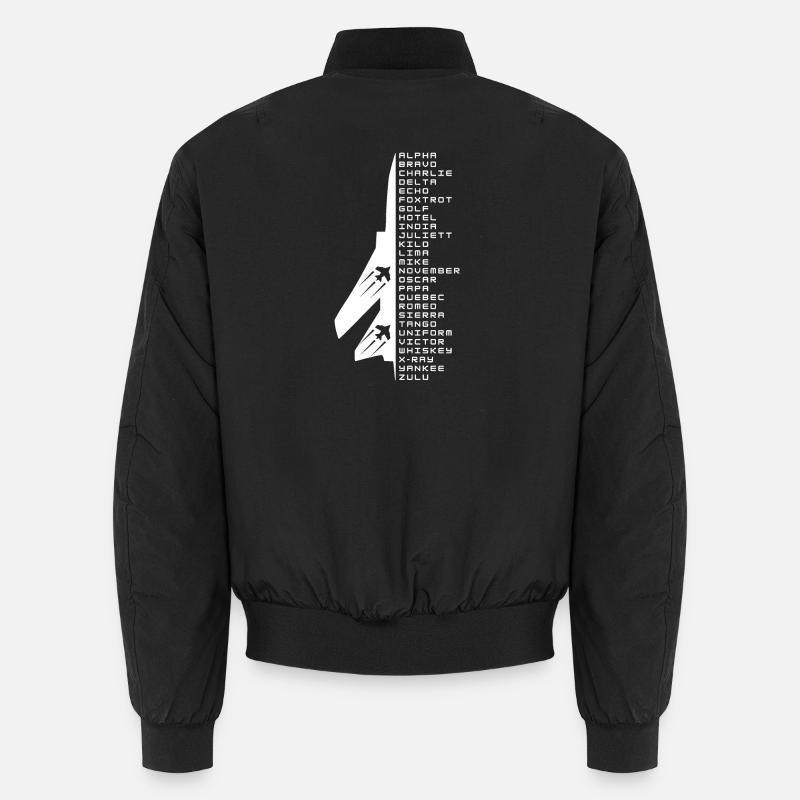 Phonetic alphabet - Unisex Bomber Jacket - black
