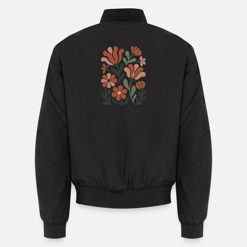 Boho Wildblumen – Blühende Harmonie - Unisex Bomberjacke - Schwarz