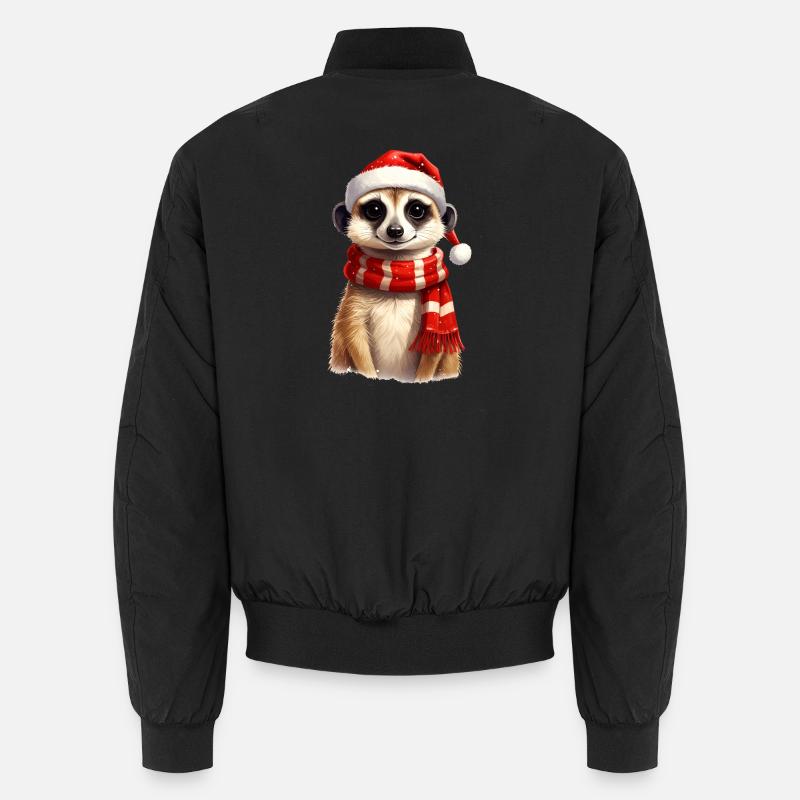 Erdmännchen zu Weihnachten - Unisex Bomberjacke - Schwarz