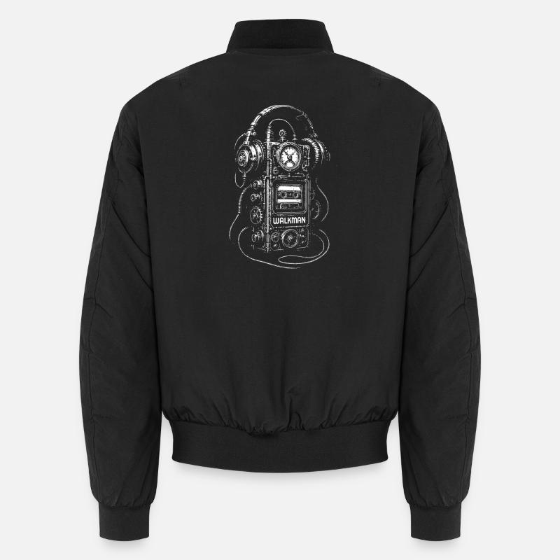 Retro-Steampunk-Walkman - Unisex Bomberjacke - Schwarz