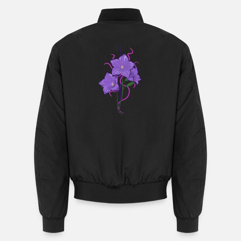 Fleur pourpre avec des aspects rose violet Bomber unisexe