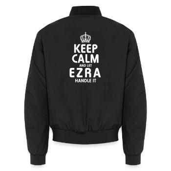 EZRA Handle It - Unisex Bomberjacke - Schwarz - Hinten - AI Model Male 185 light (185cm)