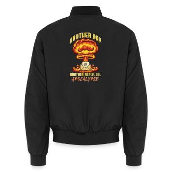 Büro Humor E-Mail Allen Antworten Apokalypse - Unisex Bomberjacke - Schwarz - Hinten - AI Model Male 185 light (185cm)