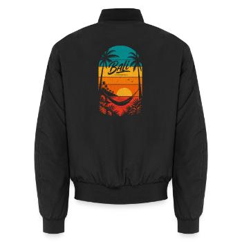 Bali Indonesien Retro - Unisex Bomberjacke - Schwarz - Hinten - AI Model Male 185 light (185cm)