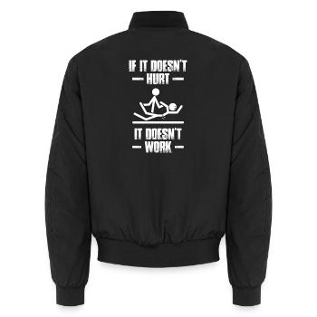 If it doesn't hurt Physiotherapie Physiotherapeut - Unisex Bomberjacke - Schwarz - Hinten - AI Model Male 185 light (185cm)