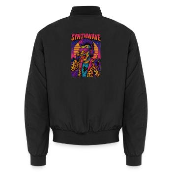 synthwave - Unisex Bomberjacke - Schwarz - Hinten - AI Model Male 185 light (185cm)