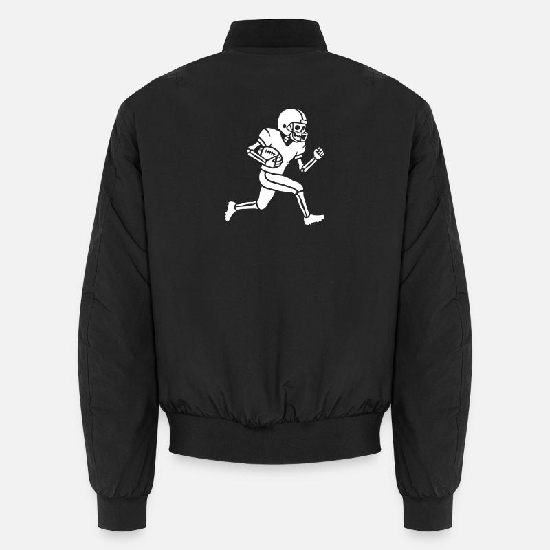 Skeleton Gridiron Runner - Unisex Bomber Jacket - black