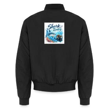 Shark Buddy Underwater Friend - Unisex Bomber Jacket - black - Back - AI Model Male 185 light (185cm)