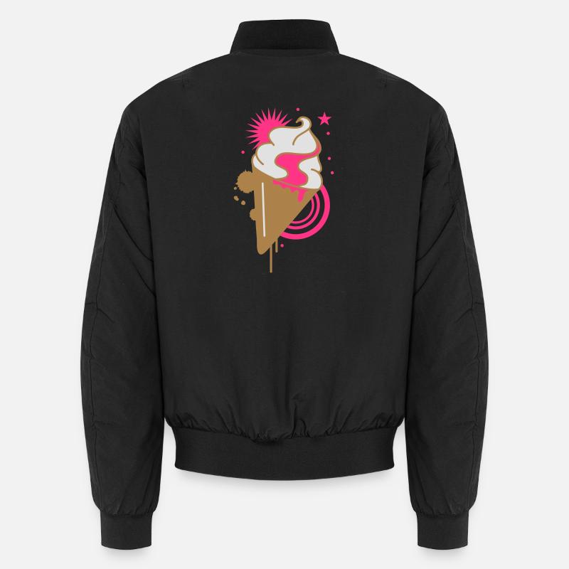 A cone with soft ice - Unisex Bomber Jacket - black