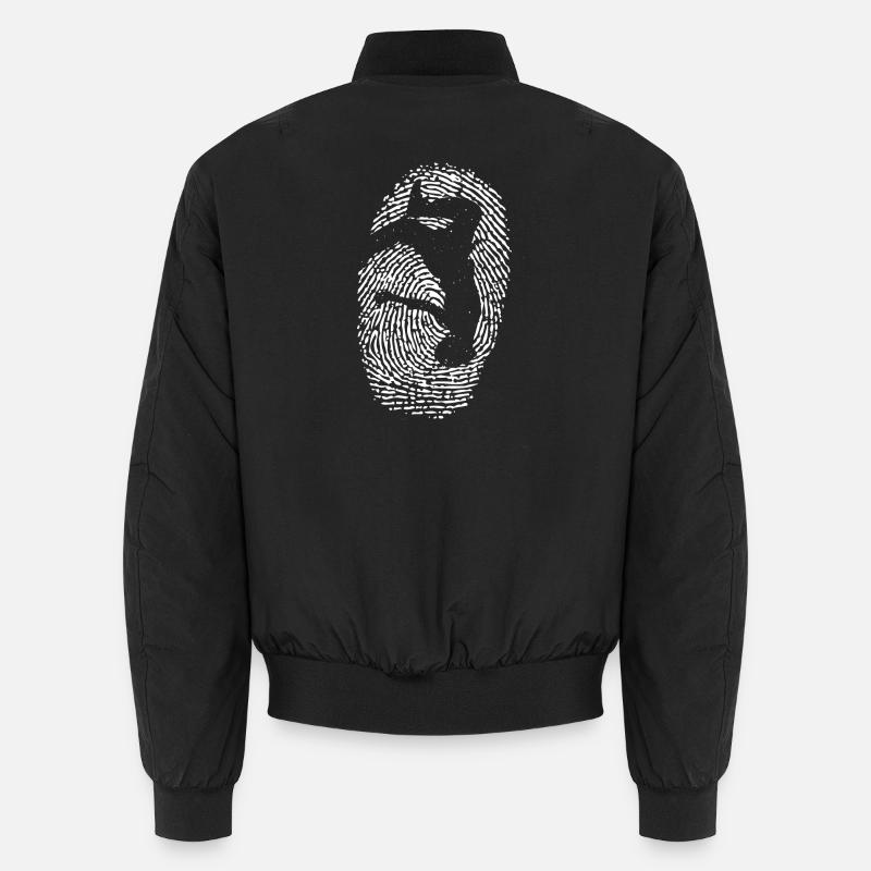 Fingerprint Circle Hand Silhouette - Unisex Bomber Jacket - black