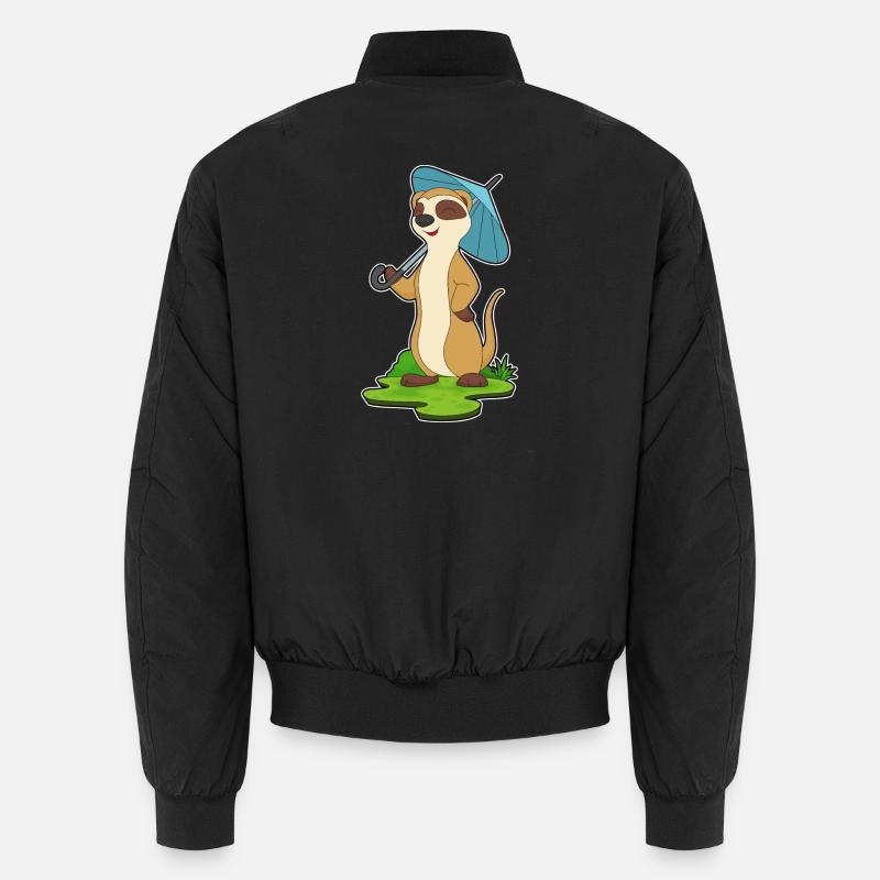 Erdmännchen Regenschirm - Unisex Bomberjacke - Schwarz
