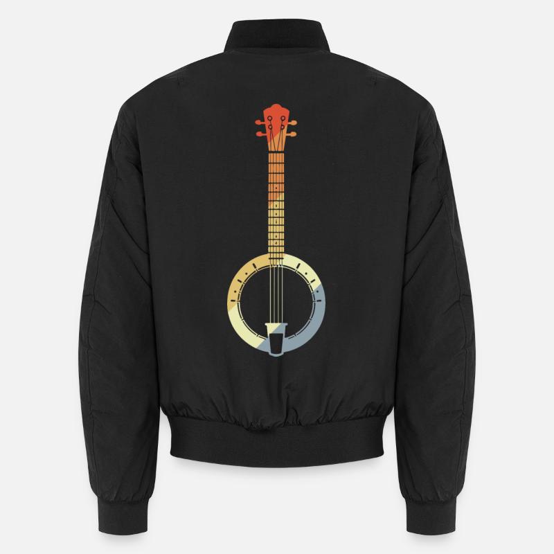 Retro Banjo Drawing Unisex Bomber Jacket