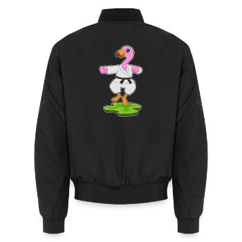 Karate Flamingo arts martiaux - Bomber unisexe - noir - Dos - AI Model Male 185 light (185cm)