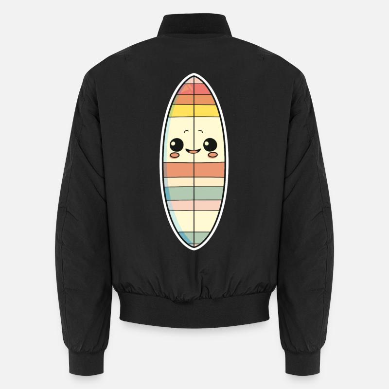 Surfbrett Comic Stil Unisex Bomberjacke
