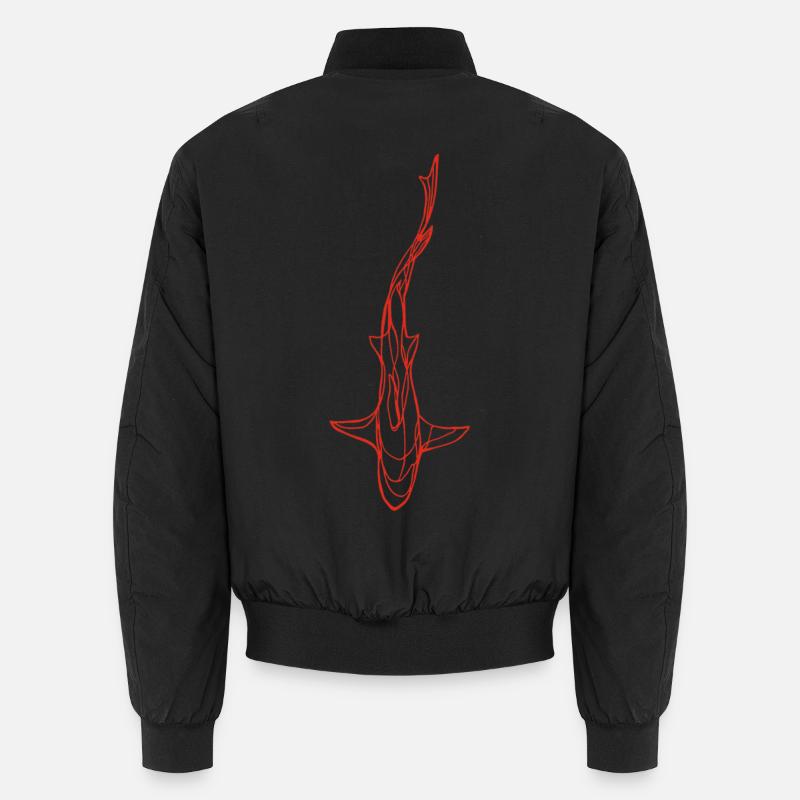 Silhouette de requin rouge - Bomber unisexe - noir