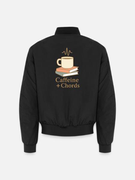 Lofi Coffee Hoodie – Caffeine + Chords Vibes - Unisex Bomberjacke - Schwarz