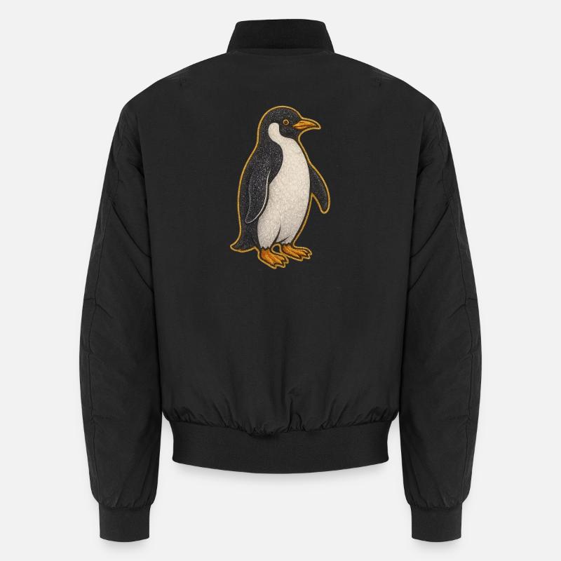 Glittering Penguin Sticker - Unisex Bomber Jacket - black