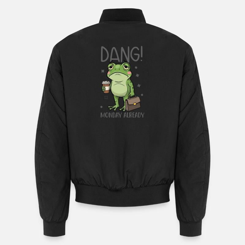 Frog tired on Monday Unisex Bomber Jacket