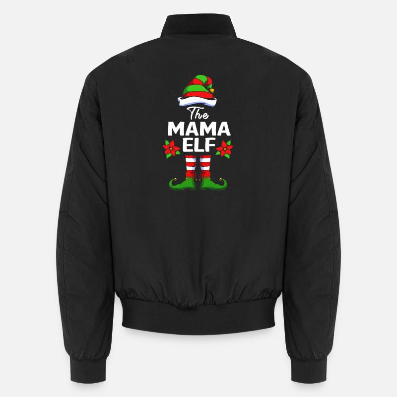 Elfe Elf Weihnachtsgeschenk Mutter Mama - Unisex Bomberjacke - Schwarz