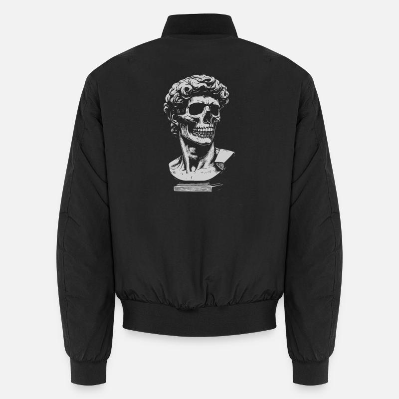 David Michelangelo Skull Bust Artwork - Unisex Bomber Jacket - black