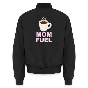 Mom Fuel – Coffee Powered Mom Design - Unisex Bomberjacke - Schwarz - Hinten - AI Model Male 185 light (185cm)